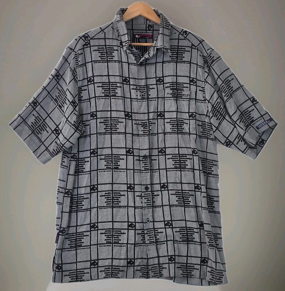 Southpole Vintage Men's Shirt Large Gray Black Y2K Streetwear 90s ButtonUp Skate
